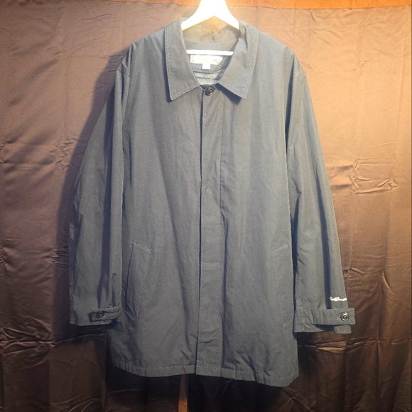 Eddie‎ Bauer Jacket Mens 2XL Black Lined Lightweight Mid Length EUC - Picture 1 of 14